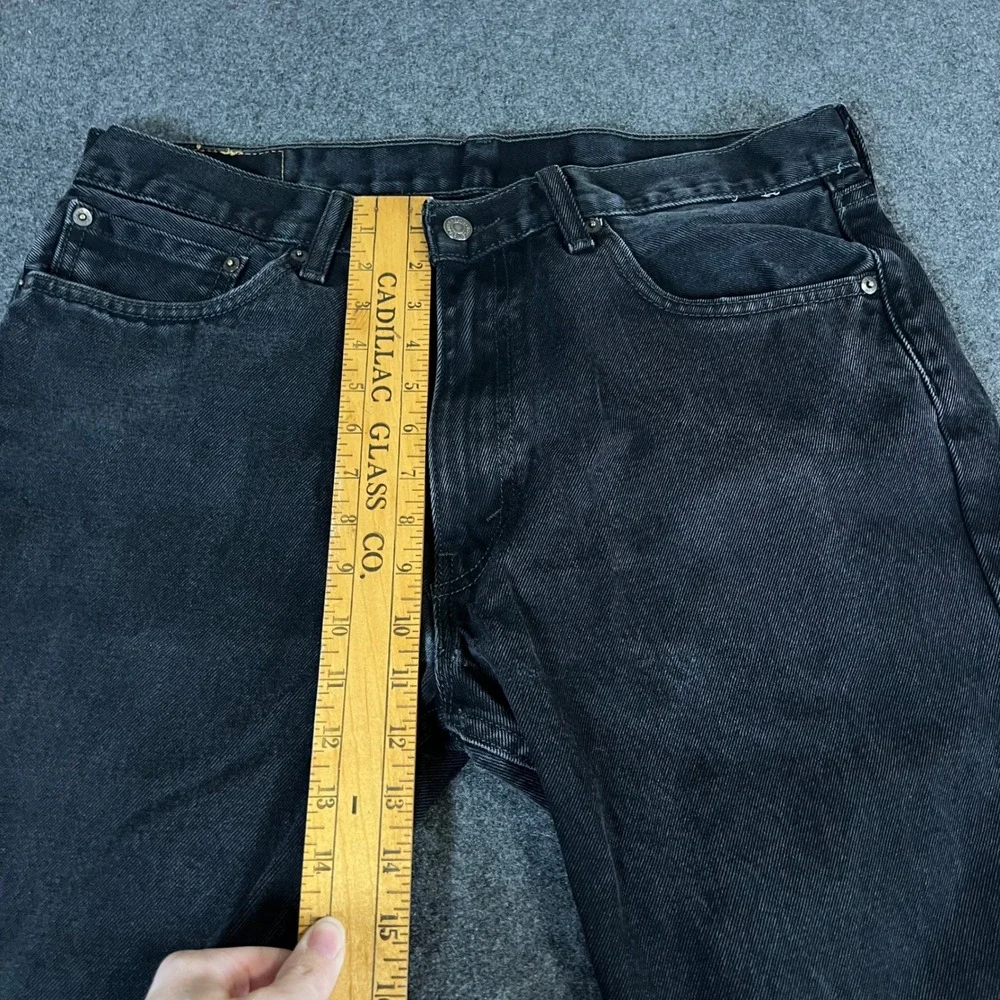 Levis 505 Regular Fit Black Denim Jeans Mens 36x32 Straight Leg Cotton Pants